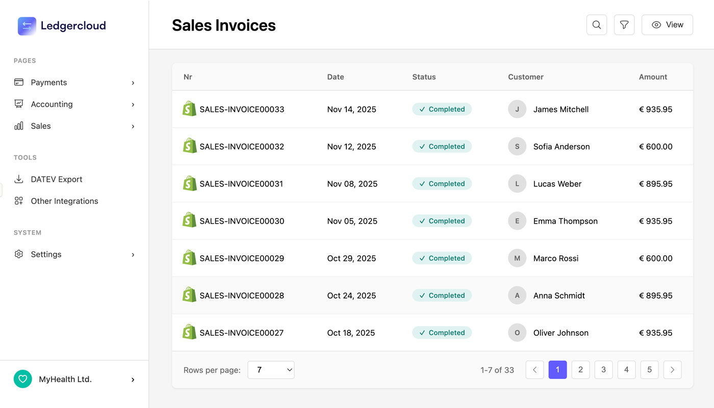 Shopify DATEV Schnittstelle